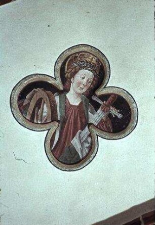 Vierpaß mit der heiligen Katharina