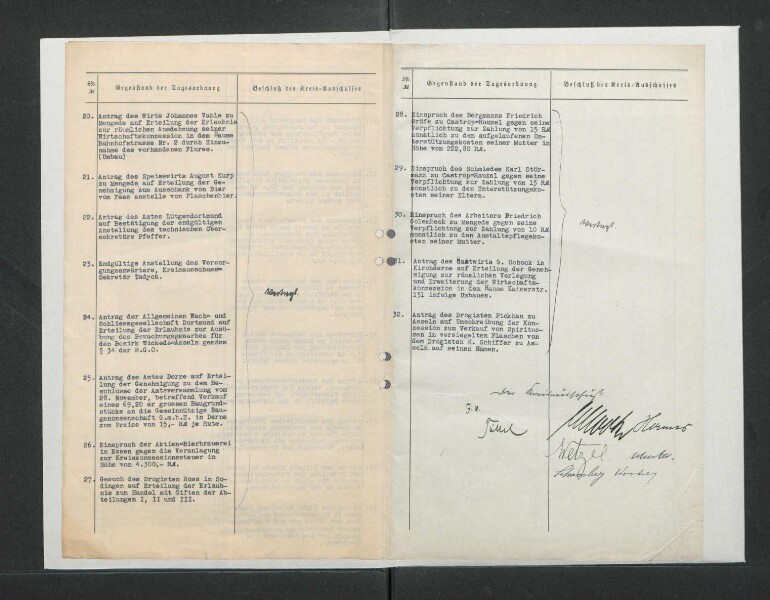 Niederschrift der Sitzung des Kreisausschusses vom 23. 01.1928