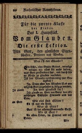 Das I. Hauptstück. Vom Glauben.