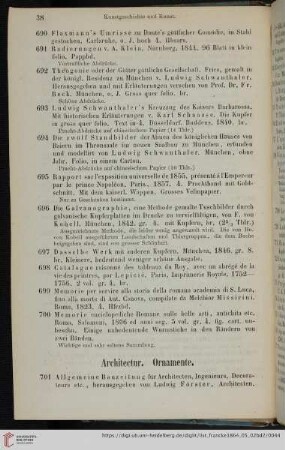 Architectur. Ornamente (Nr. 701 - 884)