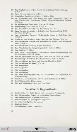 Versilberte Gegenstände (Nr. 411-429)