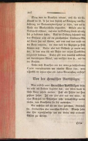 Von den chronischen Ausschlägen