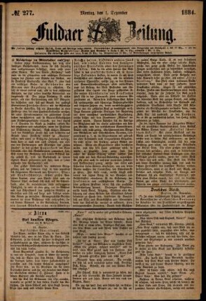 Ausgabe vom Montag, den 01. Dezember 1884.