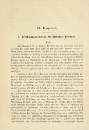 1. Befähigungsnachweise der Medizinal-Personen
