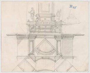 Thiersch, August ; München, Schwanthalerstr. 88; Wohnhaus Niedermeier - Schrank (Teilgrundriss, Ansicht)