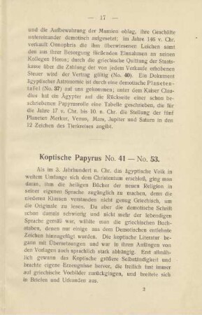 Koptisch Papyrus No. 41 - No. 53
