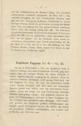 Koptisch Papyrus No. 41 - No. 53