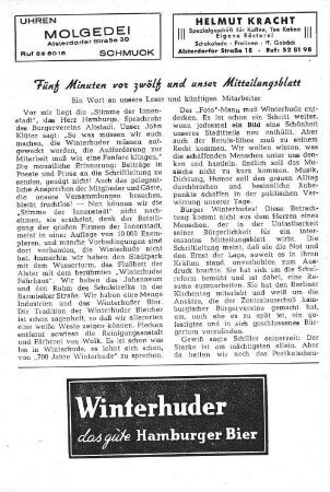 Fünf Minuten vor zwölf und unser Mitteilungsblatt
