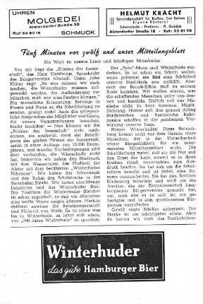 Fünf Minuten vor zwölf und unser Mitteilungsblatt