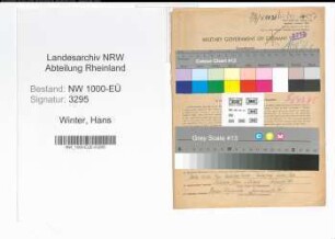 Entnazifizierung Hans Winter, geb. 19.11.1902 (Kaufm.Angest.)
