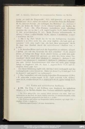 III. Verba mit mittelbaren Suffixen. § 196.