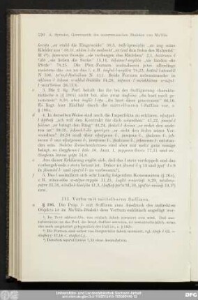 III. Verba mit mittelbaren Suffixen. § 196.