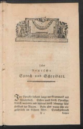 Ueber deutsche Sprech-und Schreibart.