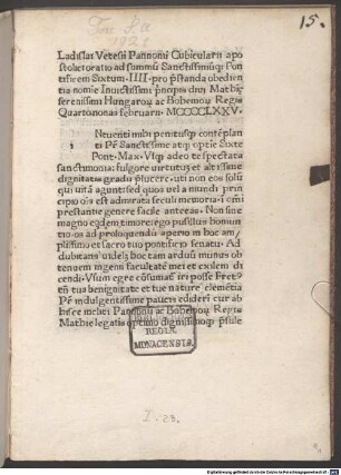 Oratio pro praestanda oboedientia Matthiae Hungarorum regis : 1475.02.02