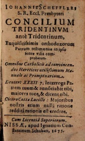 Concilium Tridentinum ante Tridentinum