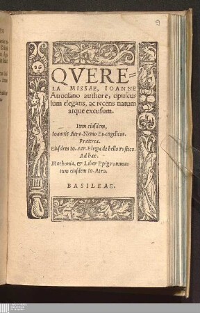 Qverela Missae : opusculum elegans, ac recens natum atque excusum