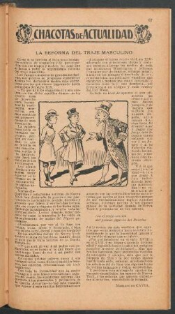 La reforma del traje masculino : Chacotas de actualidad
