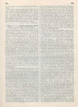281-283 [Rezension] Tiling, Magdalene von, Grundlagen pädagogischen Denkens