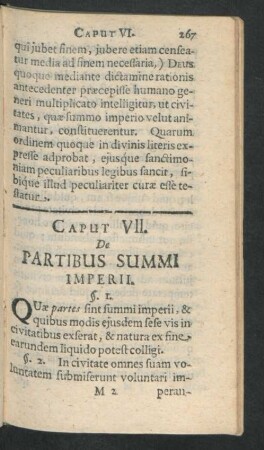 Caput VII. De Partibus Summi Imperii.