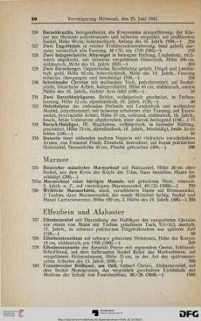 Elfenbein und Alabaster (Nr. 337-341)
