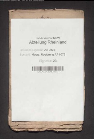 Ernennung des Regierungsreferendars Wilhelm Reinhard Moritz Wesendonck zum Regierungsadvokaten.