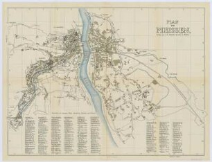 Plan von Meissen, Lithographie, 1914 : Plan von Meissen. - Meißen : Klinkicht und Sohn, 1914. - 1 Kt. : mehrfarb. Lithogr. ; 55 x 41 cm +++ Mit Straßen- und Gebäudeverz.