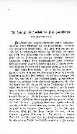 Die künftige Wirksamkeit der fünf Hauptkirchen.