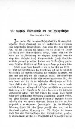 Die künftige Wirksamkeit der fünf Hauptkirchen.