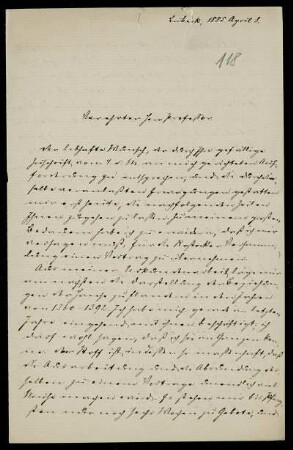 Nr. 4: Brief von Anton Hagedorn an Ferdinand Frensdorff, Lübeck, 8.4.1885