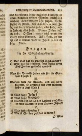 111-113, Fragen
