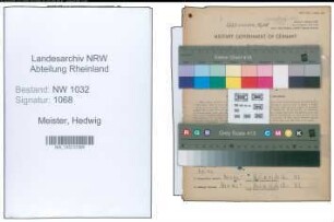 Entnazifizierung Hedwig Meister , geb. 15.03.1900 ()