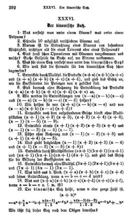 XXVI. Der binomische Satz.