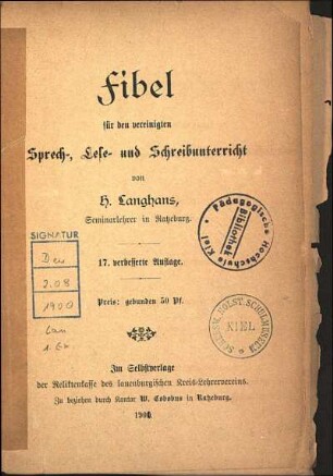 Fibel für den vereinigten Sprech-, Lese- und Schreibunterricht