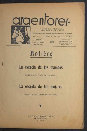 1937014600: La escuela de los maridos : comedia en tres actos (1661)