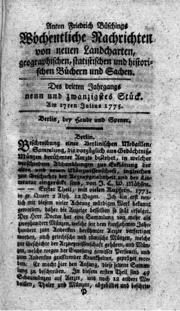 Neun und zwanzigstes Stück