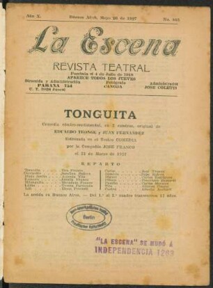 Tonguita : comedia cómico-sentimental, en 3 cuadros