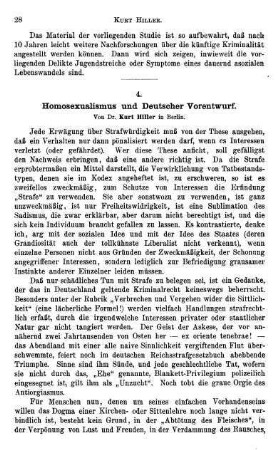 28-38, Homosexualismus und Deutscher Vorentwurf