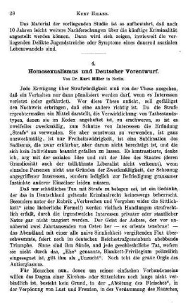 28-38, Homosexualismus und Deutscher Vorentwurf