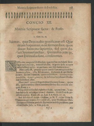 Concio XII. Materia Scripturae sacrae: & Perfectio.