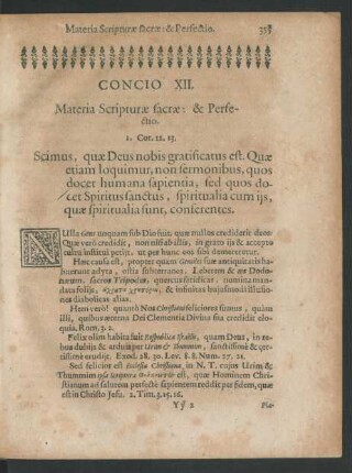 Concio XII. Materia Scripturae sacrae: & Perfectio.