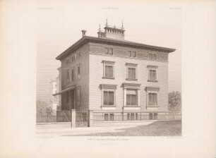 Villa Kurfürstenstraße, Berlin: Perspektivische Ansicht von der Straßenseite (aus: Architektonisches Skizzenbuch, H. 156/3, 1879)