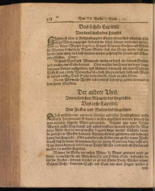 Der andere Theil, Von euserlichen Mängeln des Angesichts