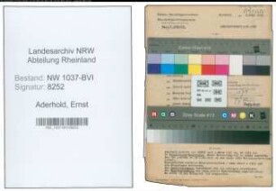 Entnazifizierung Ernst Aderhold , geb. 16.12.1900 (Baufuehrer)