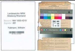 Entnazifizierung Wilhelm Fattmann , geb. 03.02.1908 (technischer Zeichner)