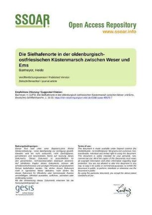 Die Sielhafenorte in der oldenburgisch-ostfriesischen Küstenmarsch zwischen Weser und Ems