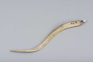 Messer a. Knochen mit kurzem Lederriemen