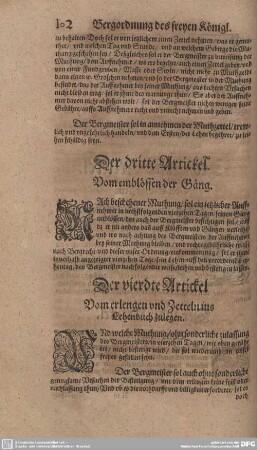 Der vierdte Artickel. Vom erlengen und Zetteln ins Lehenbuch zulgen.