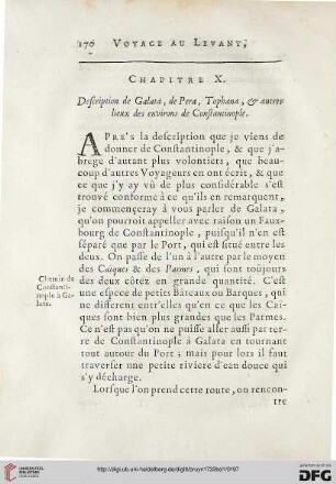 Chapitre X: Description de Galata, de Pera, Tophana, & autres lieux des environs de Constantinople