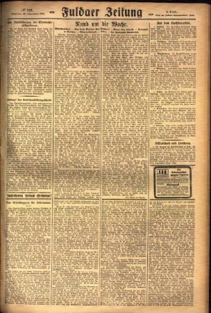 Zweite Ausgabe vom Sonntag, den 26. September 1926.