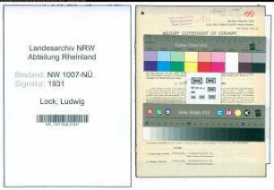 Entnazifizierung Ludwig Lock , geb. 25.05.1891 (Abt.Leiter)